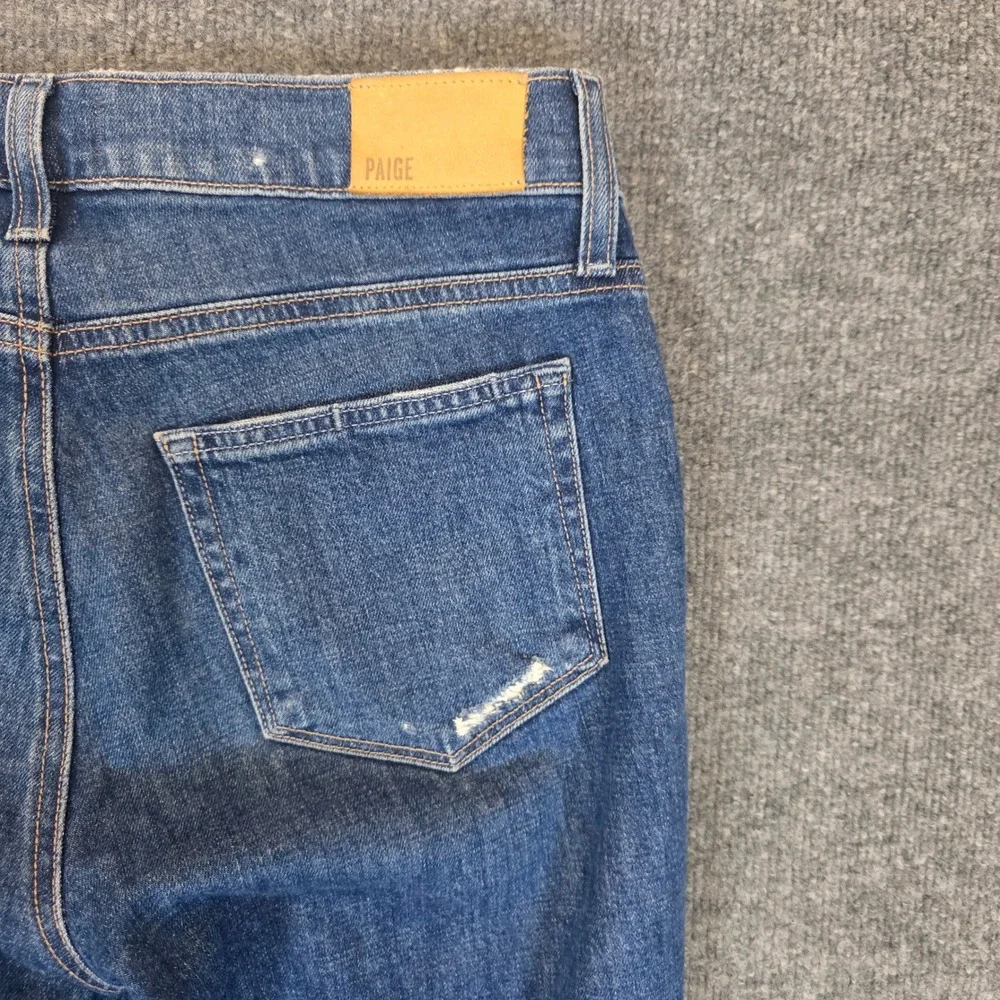 Paige Noella Maternity Jeans Womens 30W X 26L Blue Straight Leg‎ Elastic Stretch
